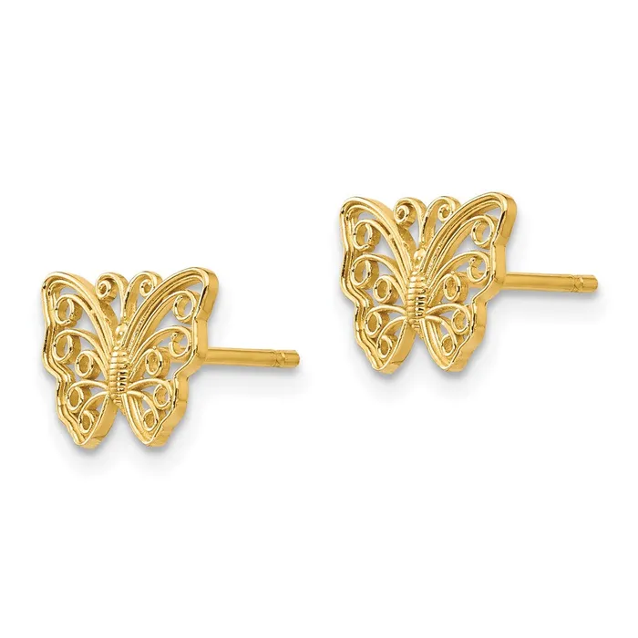 14k Yellow Gold 9 mm Butterfly Post Earrings 09 grams Qgold Earrings 14k Yellow Gold 9 mm Butterfly Post Earrings 09 grams Qgold Earrings