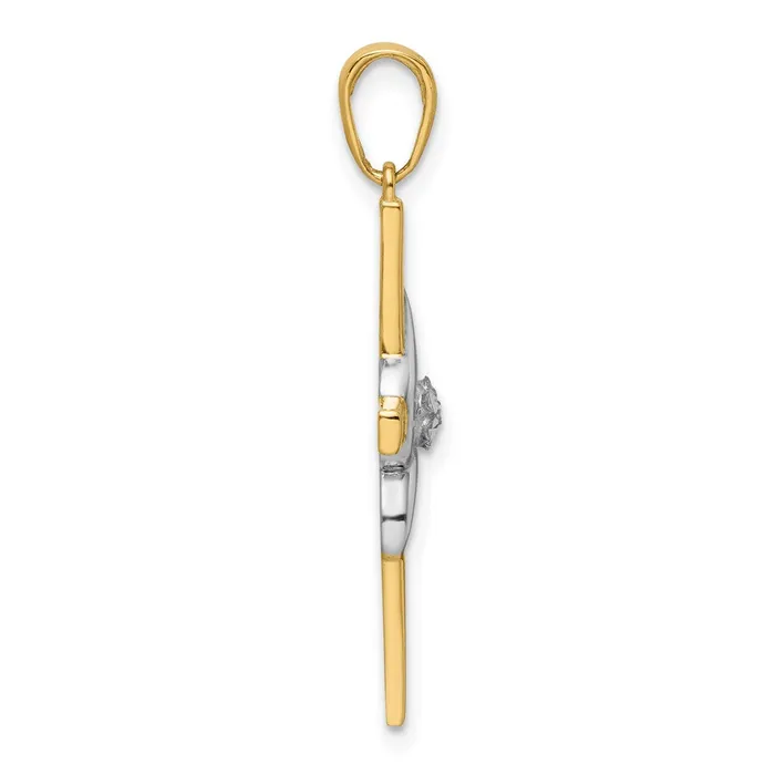 14k Yellow Rhodium 1747 mm DC Cross Pendant 187 grams Qgold Necklaces 14k Yellow Rhodium 1747 mm DC Cross Pendant 187 grams Qgold Necklaces