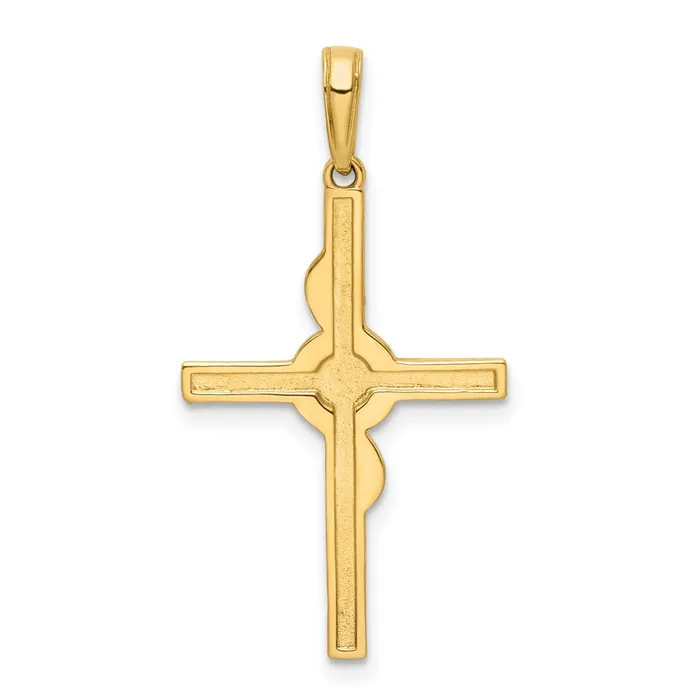 14k Yellow Rhodium 1747 mm DC Cross Pendant 187 grams Qgold Necklaces 14k Yellow Rhodium 1747 mm DC Cross Pendant 187 grams Qgold Necklaces
