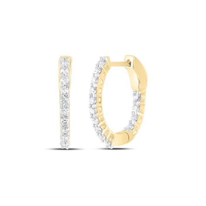 14Kt Gold 12CtwDia Ana M Fashion Oval Hoop Earring GND Earrings