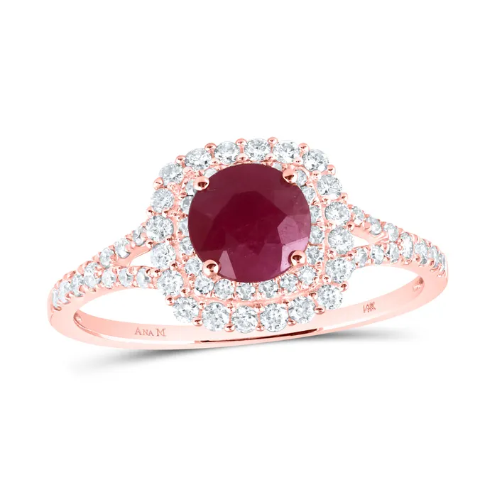 14Kt Rose Gold 38CtwDia Cn 600Mm Ruby Bridal Natural Gem Ring 154 grams GND Rings 14Kt Rose Gold 38CtwDia Cn 600Mm Ruby Bridal Natural Gem Ring 154 grams GND Rings