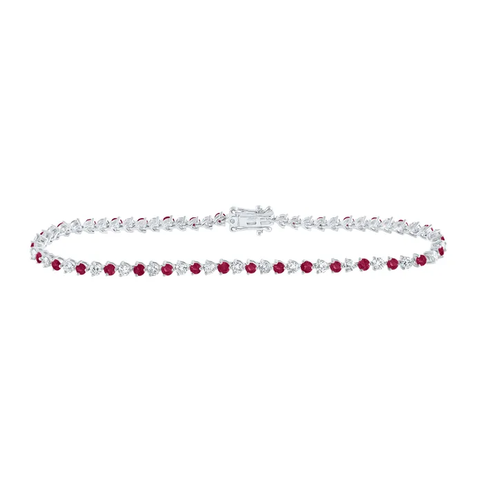 14Kt White Gold 1 13CtwDia Nke 1 78CtRuby Natural Gem Bracelet 7 Inch 527 grams GND Bracelets 14Kt White Gold 1 13CtwDia Nke 1 78CtRuby Natural Gem Bracelet 7 Inch 527 grams GND Bracelets