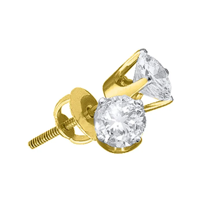 14Kt Yellow Gold 78CtFine Round Diam Solitaire Earring Studs 056 grams GND Earrings 14Kt Yellow Gold 78CtFine Round Diam Solitaire Earring Studs 056 grams GND Earrings