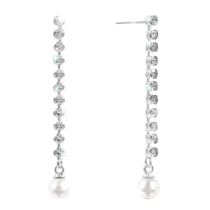 17509 Prongless Pearl Drop Earrings Silver 4028 Earrings 17509 Prongless Pearl Drop Earrings Silver 4028 Earrings