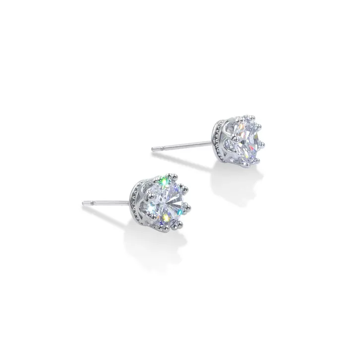 17526 VintageStyle Crown Setting Cubic Zirconia Stud Earrings 6mm 4028 Earrings 17526 VintageStyle Crown Setting Cubic Zirconia Stud Earrings 6mm 4028 Earrings