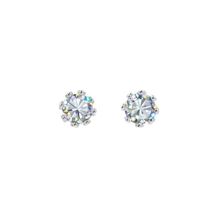 17526 VintageStyle Crown Setting Cubic Zirconia Stud Earrings 6mm 4028 Earrings 17526 VintageStyle Crown Setting Cubic Zirconia Stud Earrings 6mm 4028 Earrings