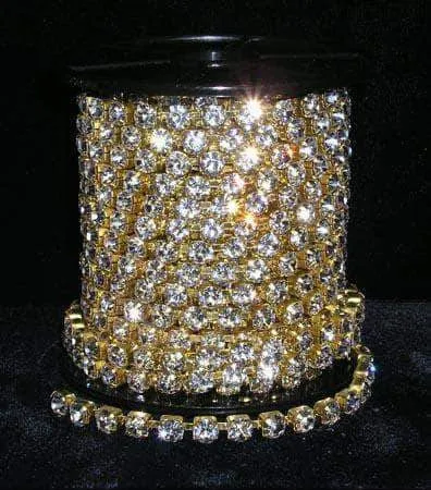 28SS Rhinestone Chain Crystal Gold Plated 4028 PreStyled Sets