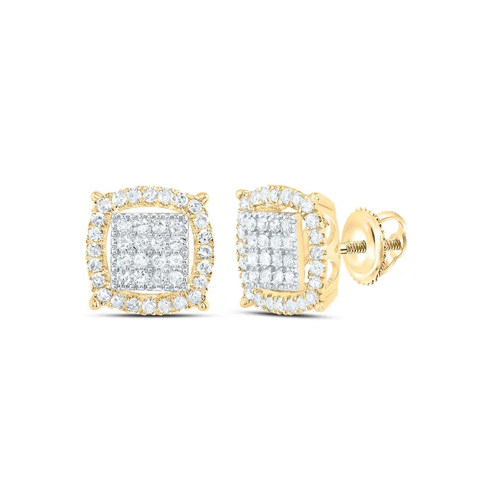 38CtwDia P1 Cushion Mens Stud Earring GND Earrings