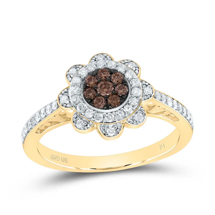 38CtwDia P1 Gift Cognac Natural Flower Ring 3 grams GND Rings