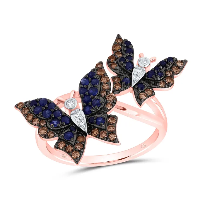 38CtwNat Dia Cn 38Ctw RdBs Nat Gem Butterfly Ring 43 grams GND Rings