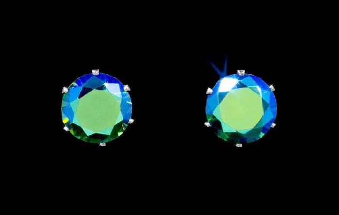 4028 Earrings 30 Carat CZ Emerald AB Stud Earrings 17046205ab