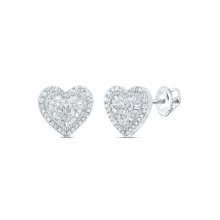 58CtwNat Dia P1 Gift Heart Baguette Earring GND Earrings