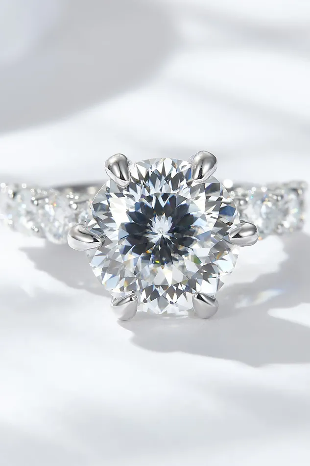 5 Carat Moissanite Side Stone Ring Trendsi Rings