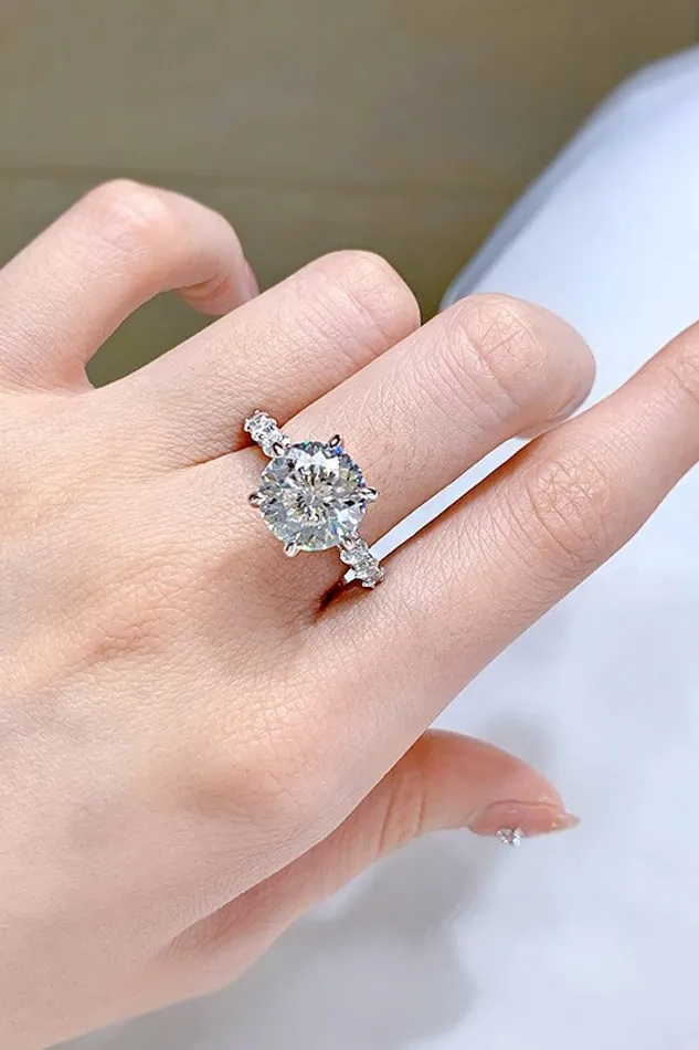 5 Carat Moissanite Side Stone Ring Trendsi Rings
