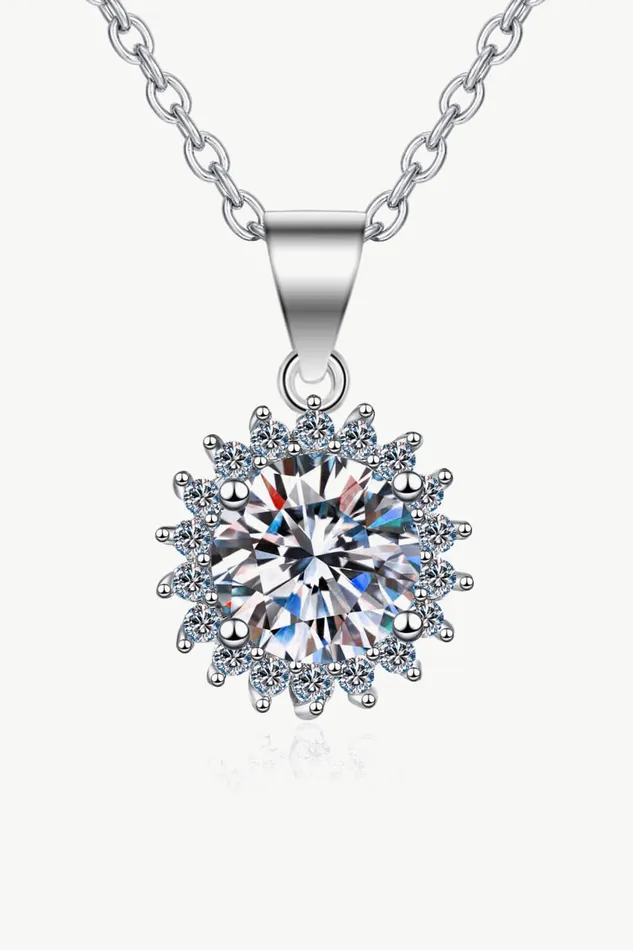 925 Sterling Silver Moissanite Pendant Necklace Trendsi Necklaces
