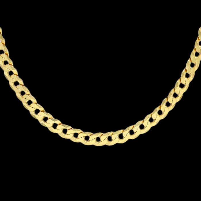 925e Sterling Silver Curb Chain Plated with 05 Micron 18K Yellow Gold 5mm Necklaces 925e Sterling Silver Curb Chain Plated with 05 Micron 18K Yellow Gold 5mm Necklaces