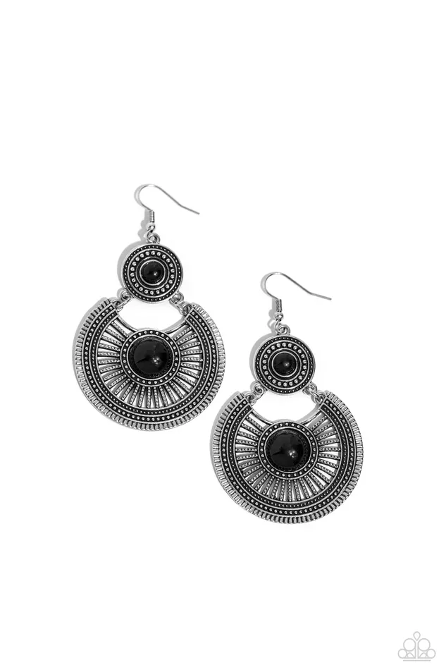 A Wild Bunch Black Bead Silver Earrings Paparazzi Paparazzi Accessories Earrings A Wild Bunch Black Bead Silver Earrings Paparazzi Paparazzi Accessories Earrings