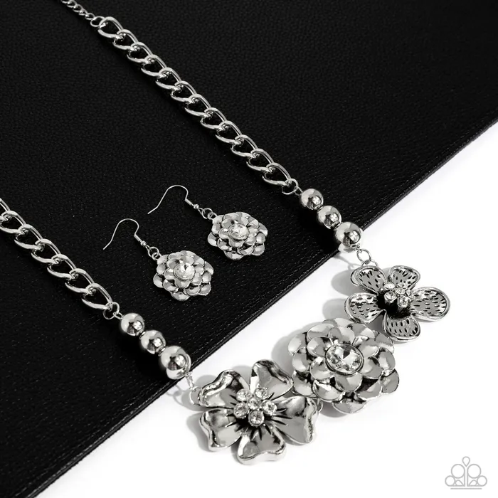 Abloom Zi Collection 2017 Paparazzi Silver Flower Statement Necklace LeCricias Encore Paparazzi Accessories Necklaces Abloom Zi Collection 2017 Paparazzi Silver Flower Statement Necklace LeCricias Encore Paparazzi Accessories Necklaces