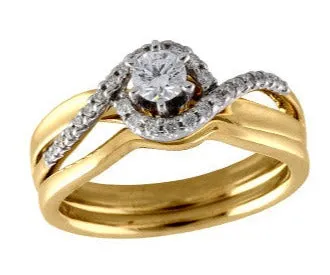 AllisonKaufman 14KY Solitaire Semi Mount w Swirl Halo Bridal Ring Set Rings AllisonKaufman 14KY Solitaire Semi Mount w Swirl Halo Bridal Ring Set Rings