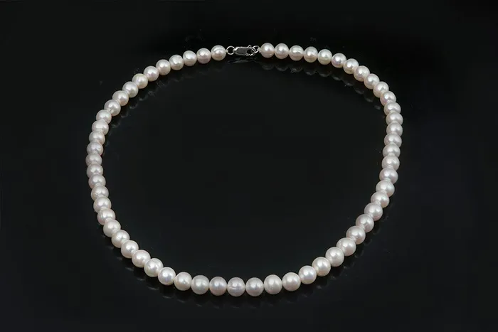 AME Jewellery Necklaces White Freshwater Pearl Strand Necklace with Sterling Silver Clasp