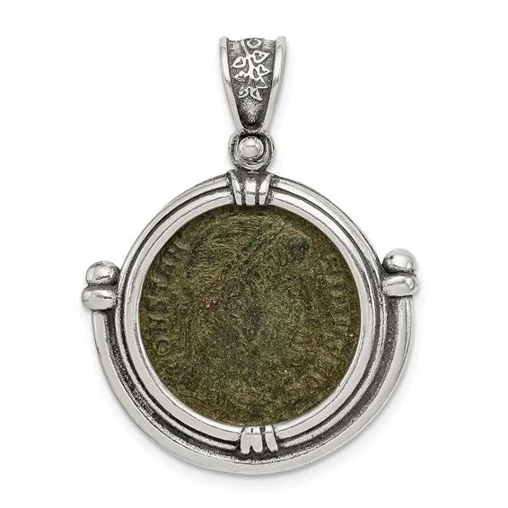 Ancient Coins Sterling Silver and Bronze Antiqued Constantine I Coin Pendant Quality Gold Inc Necklaces Ancient Coins Sterling Silver and Bronze Antiqued Constantine I Coin Pendant Quality Gold Inc Necklaces