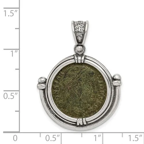 Ancient Coins Sterling Silver and Bronze Antiqued Constantine I Coin Pendant Quality Gold Inc Necklaces