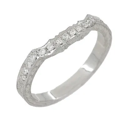Antique Jewelry Mall Art Deco Loving Hearts Contoured Antique Carved Wheat Diamond Wedding Ring in White Gold Rings Antique Jewelry Mall Art Deco Loving Hearts Contoured Antique Carved Wheat Diamond Wedding Ring in White Gold Rings