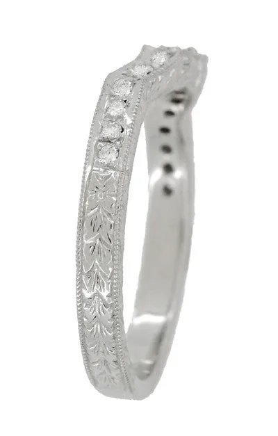 Antique Jewelry Mall Art Deco Loving Hearts Contoured Antique Carved Wheat Diamond Wedding Ring in White Gold Rings Antique Jewelry Mall Art Deco Loving Hearts Contoured Antique Carved Wheat Diamond Wedding Ring in White Gold Rings
