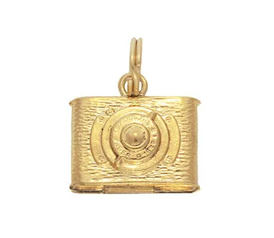 Antique Jewelry Mall Charm Necklaces Vintage Moveable Opening Camera Locket Charm in 14 Karat Yellow Gold