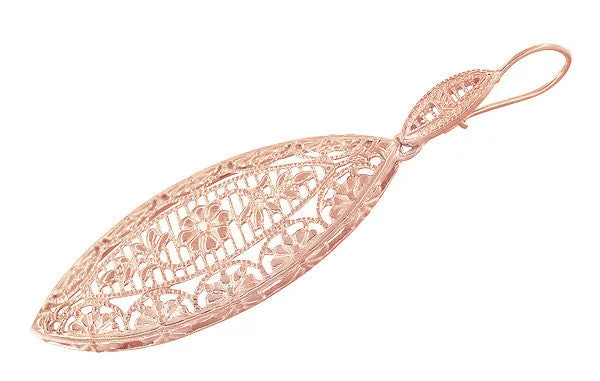 Antique Jewelry Mall Earrings Art Deco Rose Gold Vermeil Dangling Leaf Sterling Silver Filigree Diamond Earrings Antique Jewelry Mall Earrings Art Deco Rose Gold Vermeil Dangling Leaf Sterling Silver Filigree Diamond Earrings