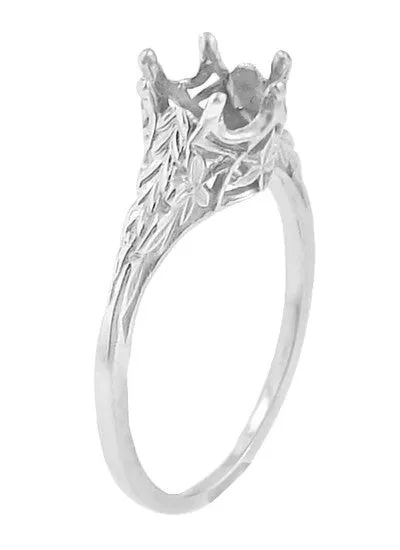 Antique Jewelry Mall Rings Art Deco Platinum 34 Carat Crown of Leaves Filigree Engagement Ring Setting Antique Jewelry Mall Rings Art Deco Platinum 34 Carat Crown of Leaves Filigree Engagement Ring Setting