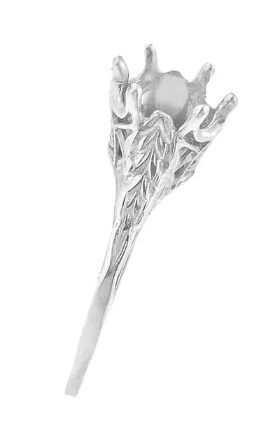 Antique Jewelry Mall Rings Art Deco Platinum 34 Carat Crown of Leaves Filigree Engagement Ring Setting Antique Jewelry Mall Rings Art Deco Platinum 34 Carat Crown of Leaves Filigree Engagement Ring Setting