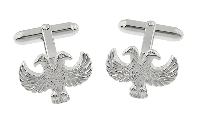 Antique Jewelry Mall Rings Double Headed Eagle Cufflinks in Sterling Silver