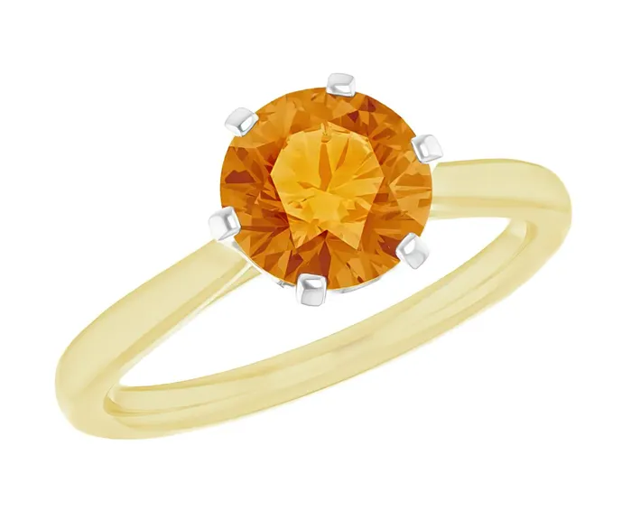 Antique Jewelry Mall Rings Heirloom Crown Citrine Solitaire Engagement Ring in 14 Karat Yellow and White Gold Mixed Metals Antique Jewelry Mall Rings Heirloom Crown Citrine Solitaire Engagement Ring in 14 Karat Yellow and White Gold Mixed Metals