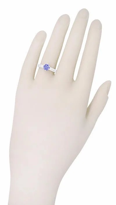 Antique Jewelry Mall Rings Platinum Art Deco Filigree Engraved Scrolls Crown Solitare Tanzanite Engagement Ring Antique Jewelry Mall Rings Platinum Art Deco Filigree Engraved Scrolls Crown Solitare Tanzanite Engagement Ring