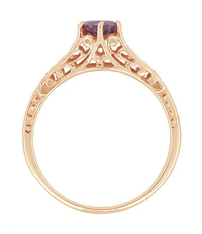 Antique Jewelry Mall Rings Rose Gold Art Deco Raspberry Rhodolite Garnet and Diamond Filigree Engagement Ring Antique Jewelry Mall Rings Rose Gold Art Deco Raspberry Rhodolite Garnet and Diamond Filigree Engagement Ring