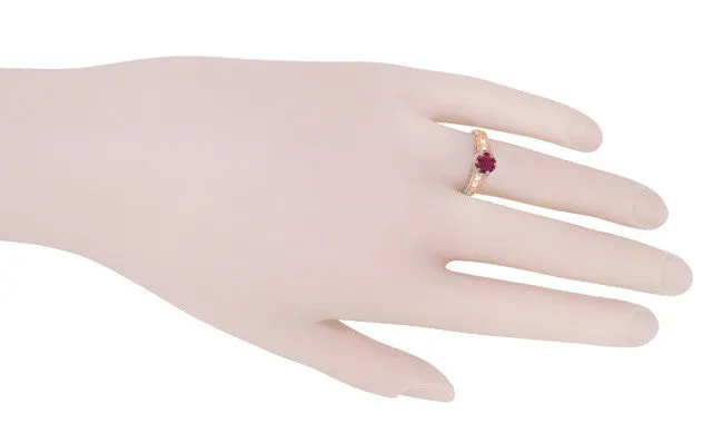 Antique Jewelry Mall Rings Rose Gold Art Deco Raspberry Rhodolite Garnet and Diamond Filigree Engagement Ring Antique Jewelry Mall Rings Rose Gold Art Deco Raspberry Rhodolite Garnet and Diamond Filigree Engagement Ring