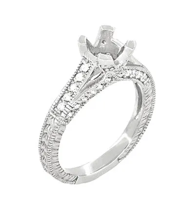 Antique Jewelry Mall Rings X O Kisses 34 Carat Asscher or Round Diamond Engagement Ring Setting in 14 or 18 Karat White Gold Antique Jewelry Mall Rings X O Kisses 34 Carat Asscher or Round Diamond Engagement Ring Setting in 14 or 18 Karat White Gold