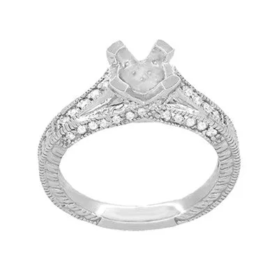 Antique Jewelry Mall Rings X O Kisses 34 Carat Asscher or Round Diamond Engagement Ring Setting in 14 or 18 Karat White Gold Antique Jewelry Mall Rings X O Kisses 34 Carat Asscher or Round Diamond Engagement Ring Setting in 14 or 18 Karat White Gold