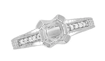 Antique Jewelry Mall Rings X O Kisses 34 Carat Asscher or Round Diamond Engagement Ring Setting in 14 or 18 Karat White Gold Antique Jewelry Mall Rings X O Kisses 34 Carat Asscher or Round Diamond Engagement Ring Setting in 14 or 18 Karat White Gold