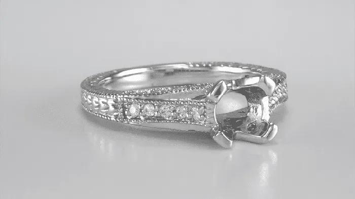 Antique Jewelry Mall Rings X O Kisses 34 Carat Asscher or Round Diamond Engagement Ring Setting in 14 or 18 Karat White Gold Antique Jewelry Mall Rings X O Kisses 34 Carat Asscher or Round Diamond Engagement Ring Setting in 14 or 18 Karat White Gold