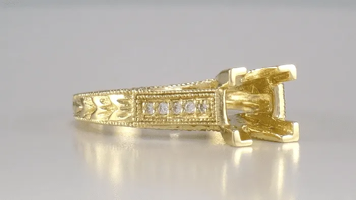 Antique Jewelry Mall X O Kisses Yellow Gold 34 Carat Princess Cut Diamond Engagement Ring Setting Rings Antique Jewelry Mall X O Kisses Yellow Gold 34 Carat Princess Cut Diamond Engagement Ring Setting Rings