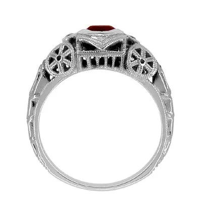 Art Deco Filigree Heart Shaped Almandine Garnet Promise Ring in Sterling Silver Antique Jewelry Mall Rings Art Deco Filigree Heart Shaped Almandine Garnet Promise Ring in Sterling Silver Antique Jewelry Mall Rings