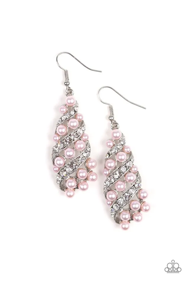 Ballroom Waltz Pink Pearl White Rhinestone Earrings Paparazzi Paparazzi Accessories Earrings Ballroom Waltz Pink Pearl White Rhinestone Earrings Paparazzi Paparazzi Accessories Earrings