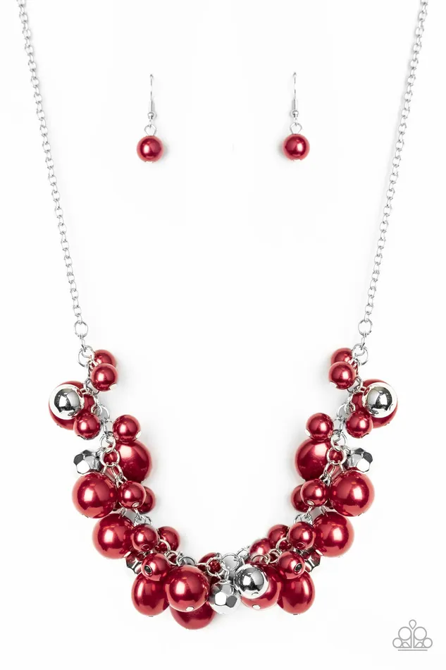 Battle of the Bombshells Paparazzi Red And Silver Pearl Clusters Necklace Paparazzi Accessories Necklaces Battle of the Bombshells Paparazzi Red And Silver Pearl Clusters Necklace Paparazzi Accessories Necklaces