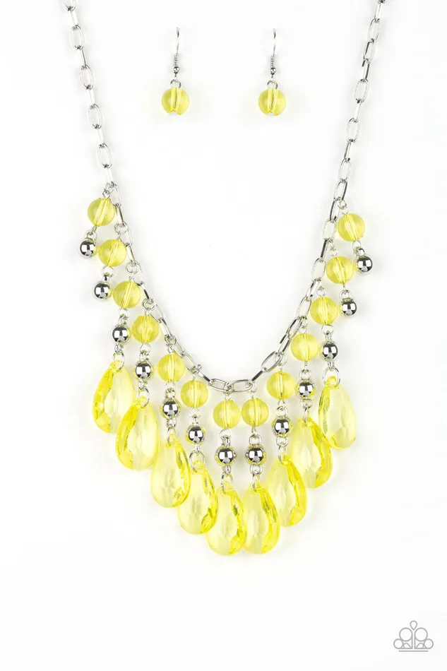Beauty School Drop Out Paparazzi Yellow Crystallike Bead Silver Necklace Paparazzi Accessories Necklaces Beauty School Drop Out Paparazzi Yellow Crystallike Bead Silver Necklace Paparazzi Accessories Necklaces