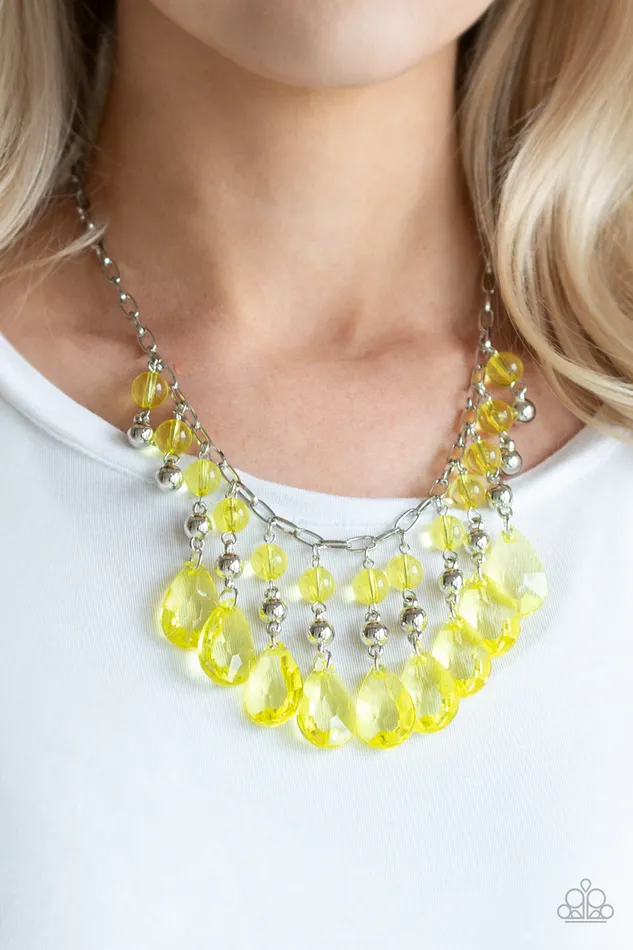 Beauty School Drop Out Paparazzi Yellow Crystallike Bead Silver Necklace Paparazzi Accessories Necklaces Beauty School Drop Out Paparazzi Yellow Crystallike Bead Silver Necklace Paparazzi Accessories Necklaces