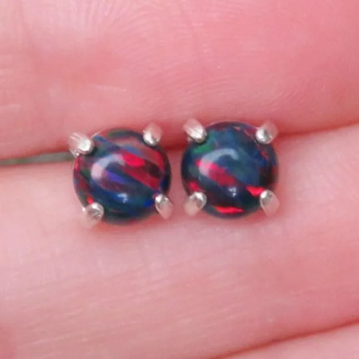 Black Opal Stud Earrings JSL Earrings
