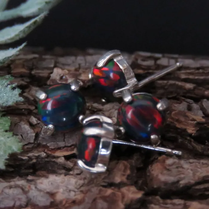 Black Opal Stud Earrings JSL Earrings