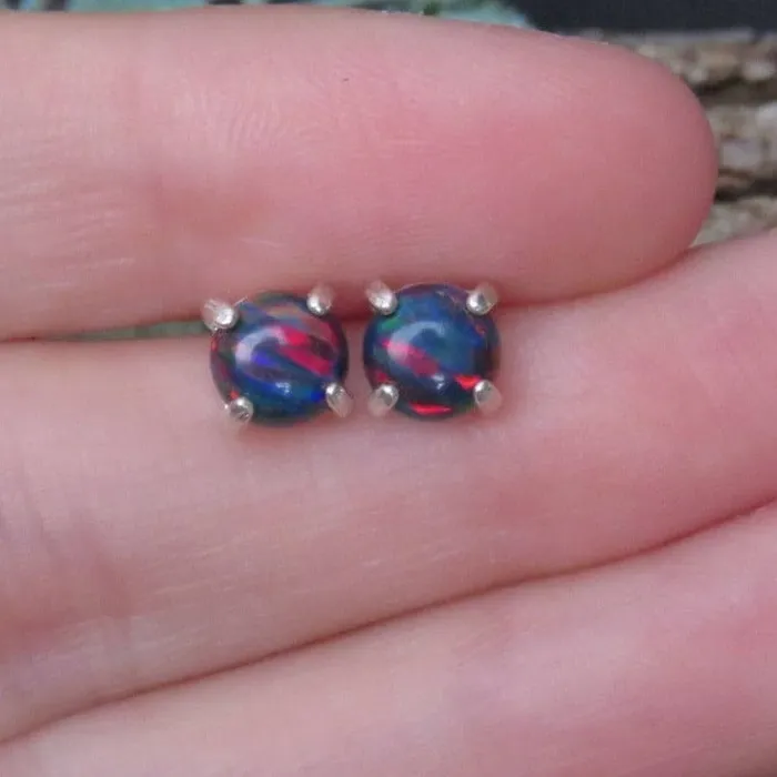Black Opal Stud Earrings JSL Earrings